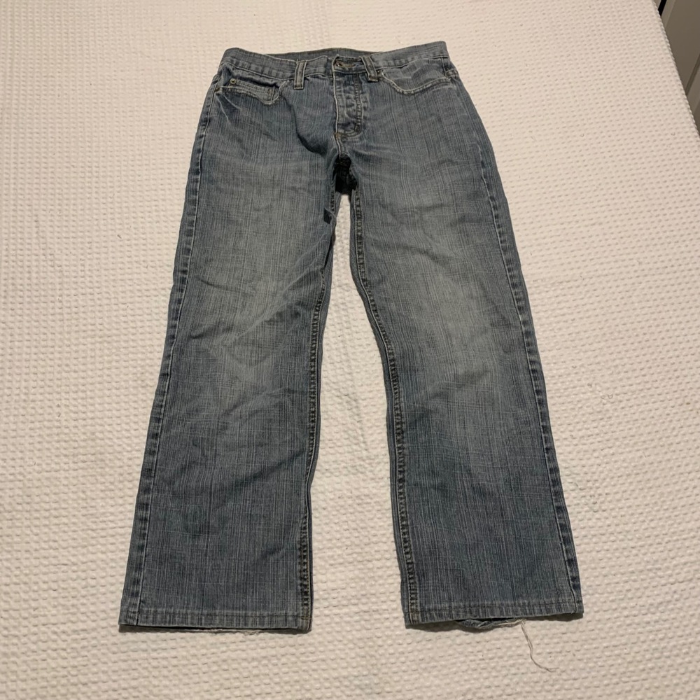 J. Ferrar Mens Straight Leg Jeans Medium Wash Blue Denim 30x30 RN15481